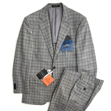 사빌 로우 영국 원단 울 수트 글렌체크 그레이 A5