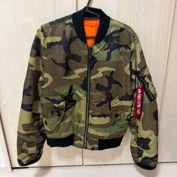 카모플라쥬 MA-1 자켓 ALPHA제 지퍼 리버서블