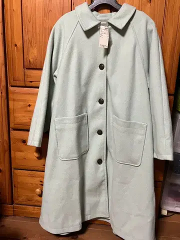 민트 컬러 프리 사이즈 롱 코트