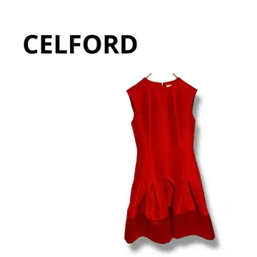 [셀퍼드] 원피스 슬리브리스 예쁨 귀여움 플레어 레드 38