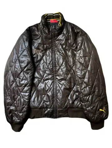 Puma 브라운 x 노랑 퀼팅 블루종 두꺼운