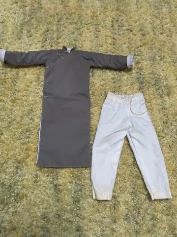 1/6 쿵푸 긴팔 겉옷과 화이트 롱 바지 세트