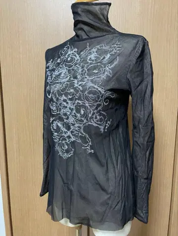 히로코코시노 시스루 긴팔 상의 럭셔리 자수 사이즈 38