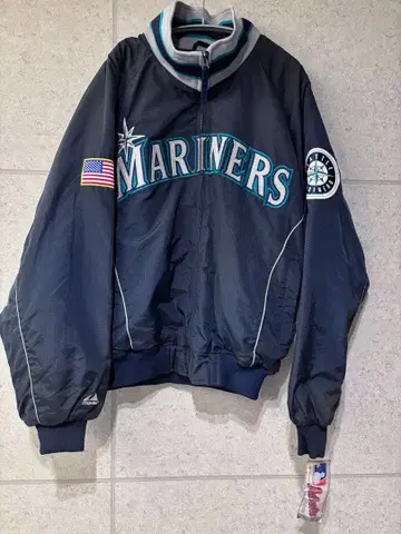 00's 새상품 시애틀 마리너스 majestic XL 박스 바시티 자켓