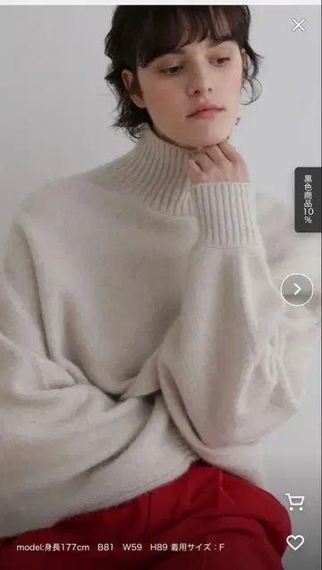 LE PHIL 폭스 혼방 하이넥 니트 베이지