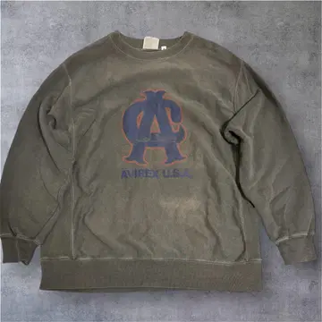 90s AVIREX 빈티지 맨투맨 짧은 기장