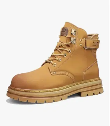 방수 베이지 하이컷 부츠 합성 피혁