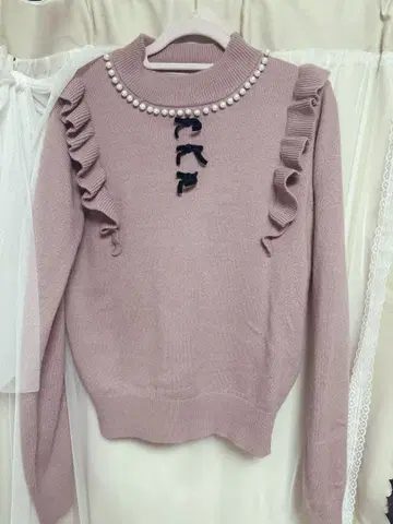 Ank Rouge 3개 리본 니트