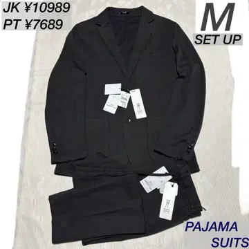 아오키 비슈 울 블렌드 파자마 수트 차콜 와플 저리 상하의 M