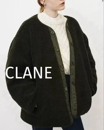 미사용급 CLANE 클라네 리버서블 밀리터리 보아 자켓 그린