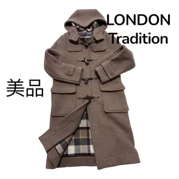 LONDON TRADITION 브라운 울 혼방 더플 코트 사이즈 36