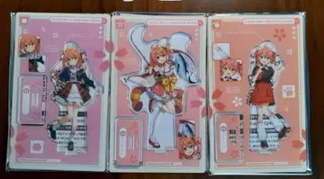 새상품 스시로 사쿠라 미코 콜라보 아크릴 스탠드 전 3종 풀 컴플리트