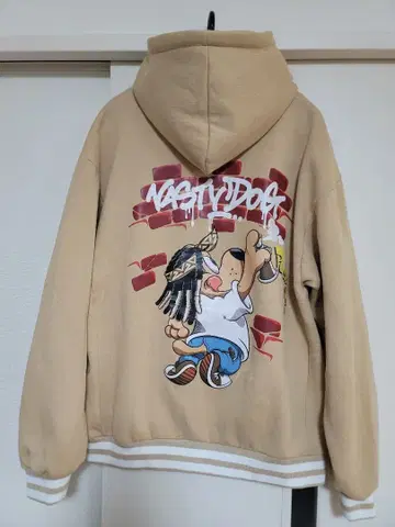 Nasty Dog 후드 부착 후드티 베이지 2