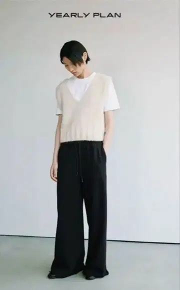 YEARLY PLAN 블랙 와이드 팬츠