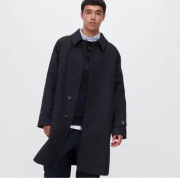 UNIQLO 싱글 브레스티드 코트 네이비