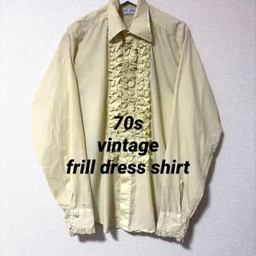 70s 빈티지 히피 레트로 프릴 드레스 셔츠