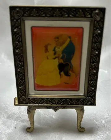 미녀와 야수 메탈 프레임 핀 배지 이젤 세트