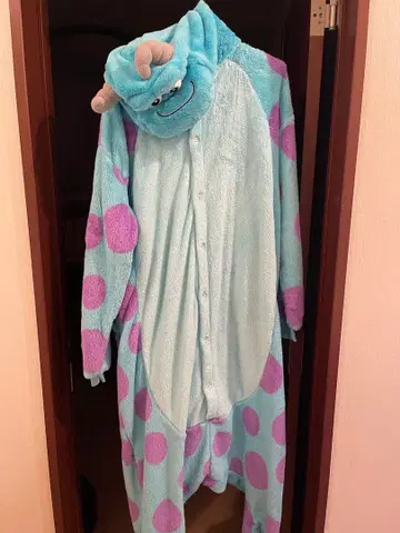 샐리풍 물방울 패턴 플리스 파자마