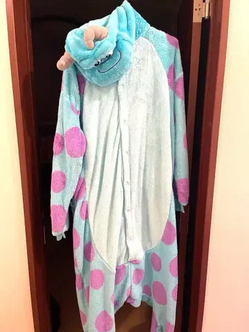 샐리풍 물방울 패턴 플리스 파자마