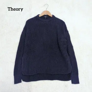띠어리의 캐시미어 코튼 크루넥 니트 네이비