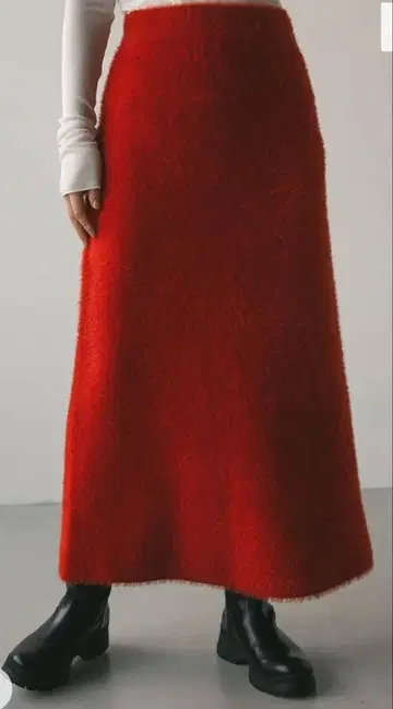 택 포함 새상품 샤기 플레어 니트 스커트