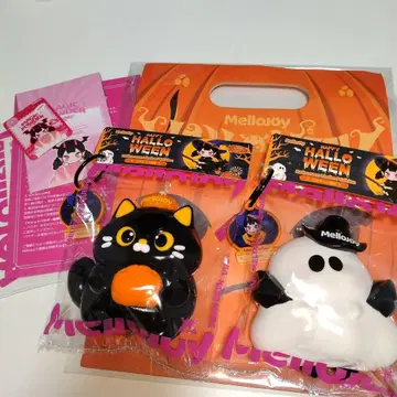 melljoy 스퀴즈 할로윈 한정판 할로윈 고양이와 비빌리 유령 세트