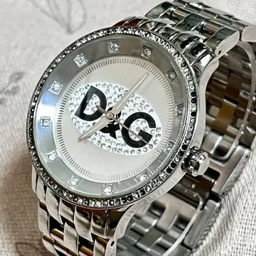 새상품 배터리 D&G TIME 남성용 손목시계 크리스탈 장식 작동품