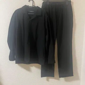 NANO UNIVERSE 셋업 셔츠 팬츠 블랙 남성용