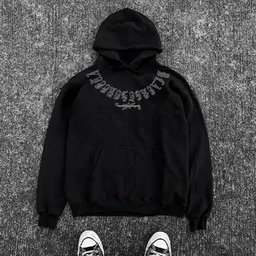 블랙 로고 후드티 archive 스트릿