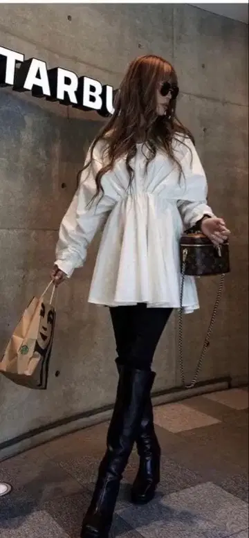 glamlips 허리 개더 shirt