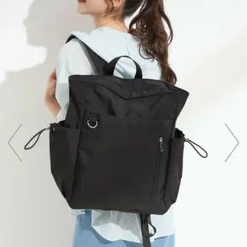 슈라루 발수/2WAY/A4 토트 겸용 스퀘어 백팩 블랙