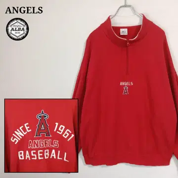 ANGELS 엔젤스 맨투맨 하프 지퍼 자수 오타니 쇼헤이 레드 XL