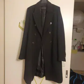 ZARA 다크 네이비 더블 브레스트 롱 코트