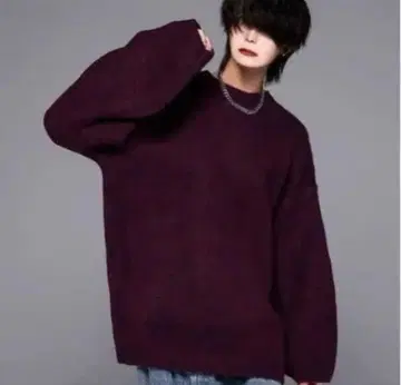 [ ADRER ] 극상 후와모치 니트 와인 레드