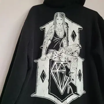 초레어 REBEL8 그래픽 후드티 핀업걸 펑크