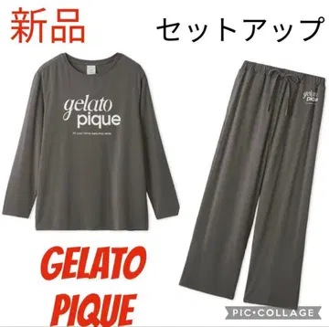 새상품 젤라또피케 레이온 로고 풀오버 & 롱 팬츠 셋업