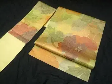 순수 실크 나고야 오비 금속사 꽃 문양 나고야 오비 9촌 오비 익명 배송