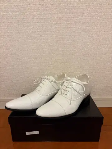 cloudy 키높이 신발 7cmUP 에나멜 화이트 결혼식 신랑