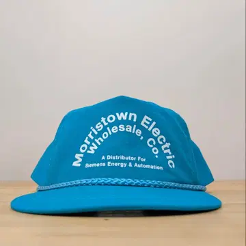80s Morristown Electric 로프 나일론 캡 기업 로고