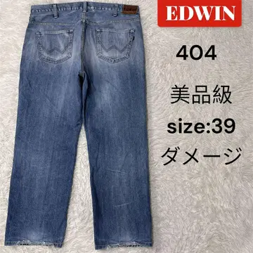 EDWIN 404 데님 팬츠 W39 데미지 새상품급