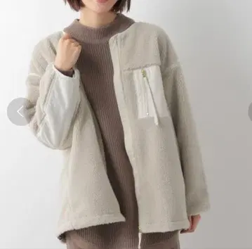 렙심 워셔블 노카라 보아 자켓 그레이지