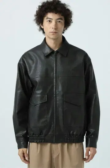 BAYFLOW A-2 가죽 자켓 블랙