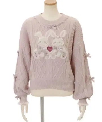 LIZ LISA Twin Bunnies 니트탑 핑크