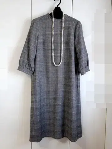 새상품급 매킨토시 철학 워셔블 글렌체크 원피스 38