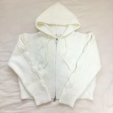 Birthday room 케이블 짜임 더블 지퍼 후드티