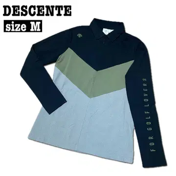 새상품급 데상트 DESCENTE 상의 긴팔 셔츠 카키 블랙 M