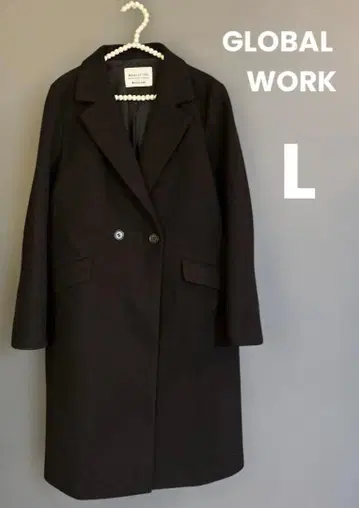 글로벌 워크 블랙 더블 여성용 테일러 롱 코트 L