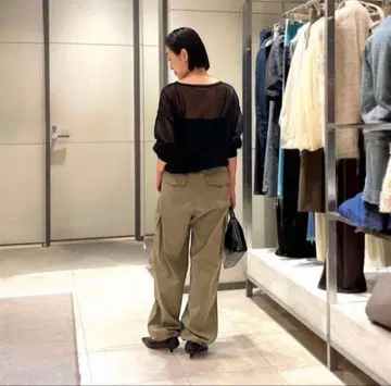 미사용 새상품 GALLARDAGALANTE 와이드 카고 팬츠 카키 M