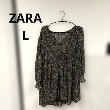 ZARA 도트 무늬 프릴 소매 원피스 L