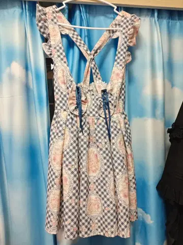 LIZ LISA 중고 꽃무늬 점프 스커트 리본 프릴